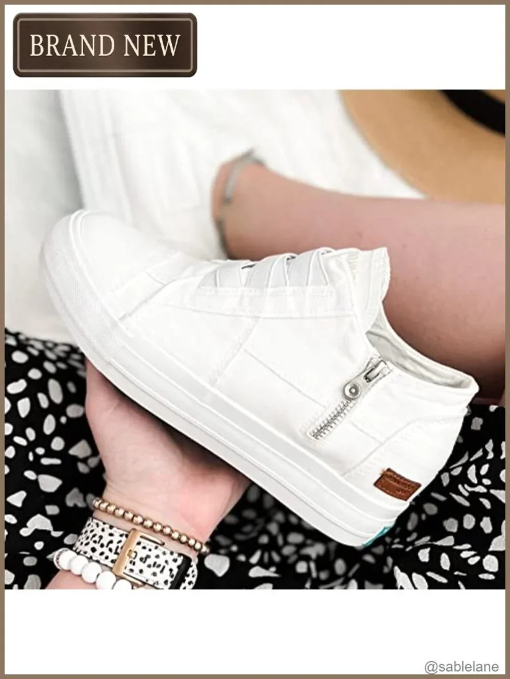 Canvas Wedge Sneakers Women Hidden Platform Non Slip Side Zipper Casual